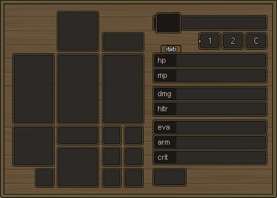 The equipment tab of the paperdoll, empty